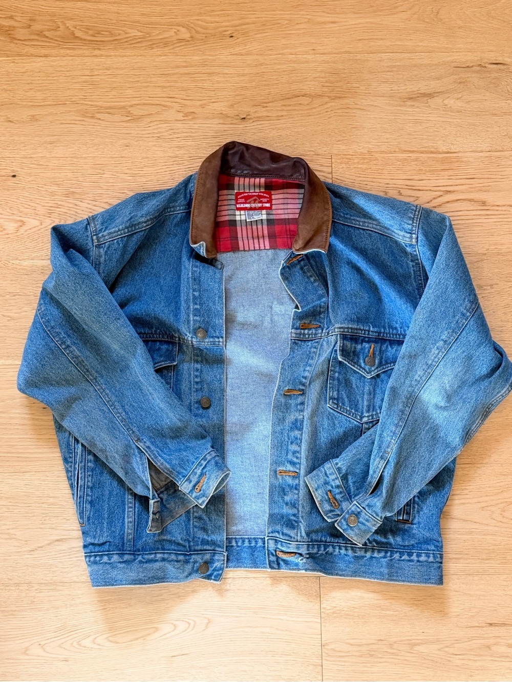 Marlboro Blue Denim Jacket with Brown Corduroy Collar